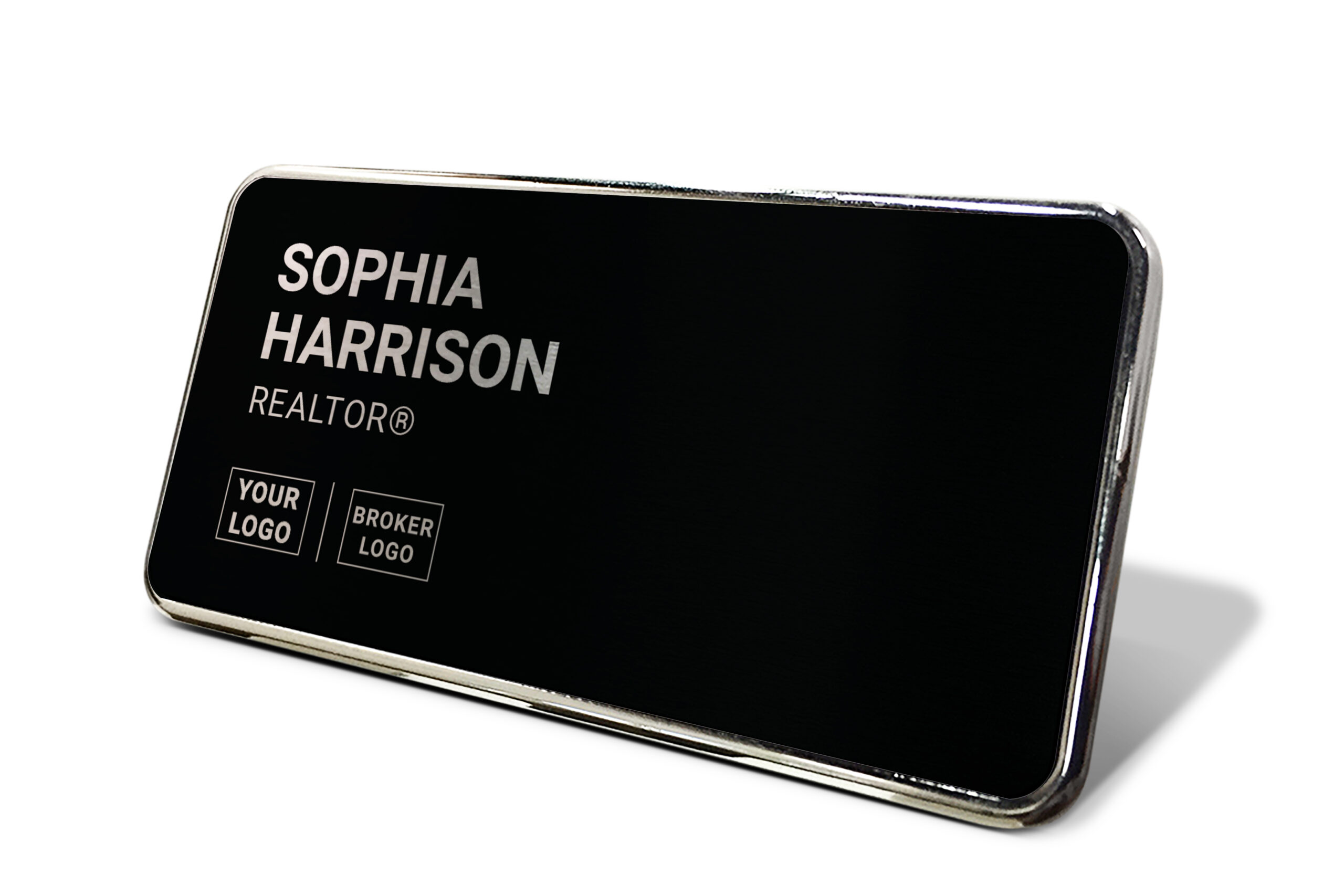 1.5x3 All Black Framed Name Tag - Generic Store